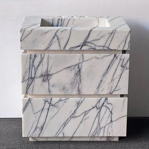 <span class=keywords><strong>Haut</strong></span> <span class=keywords><strong>de</strong></span> <span class=keywords><strong>gamme</strong></span> luxe moderne pierre naturelle blanc lilas marbre lavabo évier <span class=keywords><strong>salle</strong></span> <span class=keywords><strong>de</strong></span> <span class=keywords><strong>bain</strong></span> vanité avec deux armoires tiroir pour hôtel Villa - Product Image 6