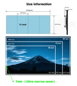 Veeluame lớn trong nhà hệ thống video đa màn hình hội nghị LCD tường nối cho trung tâm mua sắm quảng cáo hoạt hình đồ họa - Product Image 3