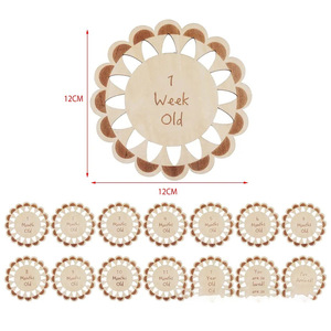 En stock : cartes mensuelles de croissance pour bébé en bois, accessoires photo pour enregistrer les étapes importantes de bébé. - Product Image 4