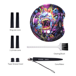 Gunter New Design <strong>Rolling</strong> Tray Set Smoking <strong>Kit</strong> 7 Inch With Plastic Tube Metal Smoking Tray - Product Image 3