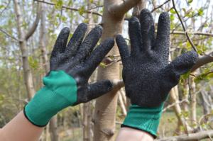 Gants en polyester blanc de type hiver en mousse antidérapante d'approvisionnement direct d'usine avec gant enduit de latex - Product Image 5