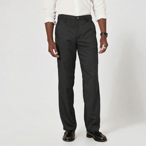 Pantalones de seguridad para hombre, formales, de corte relajado, ligeros, de lona, de cintura media, de pierna recta, color azul marino, servicio OEM - Product Image 3