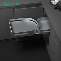 Kangyale Panier d'angle moderne rotatif, plateau tournant Lazy Susan, rangement coulissant pour placard de cuisine d'angle coudé