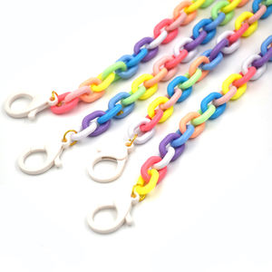 Chaînes de lunettes pour enfants couleur bonbon Porte-collier Lanière perlée Chaîne de lunettes pour le visage - Product Image 3