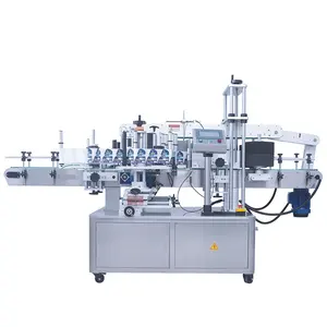 High Efficiency Automatic Laundry Liquid/Engine Oil Bottles Containers Double Two Sided Labeling Sticker Labler Machine