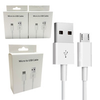Cable micro USB V8 superventas con velocidad de transferencia de caja al por menor USB 2,0 a cable de carga micro o teléfonos móviles Android