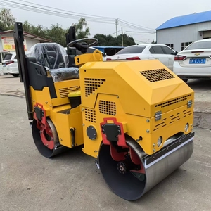 Профессиональный, заводская цена, 1000 кг, 1 тонный дизельный двигатель, мини-уплотнитель, дорожный каток, небольшой аттракцион, Вибрационный дорожный каток для продажи - Product Image 1