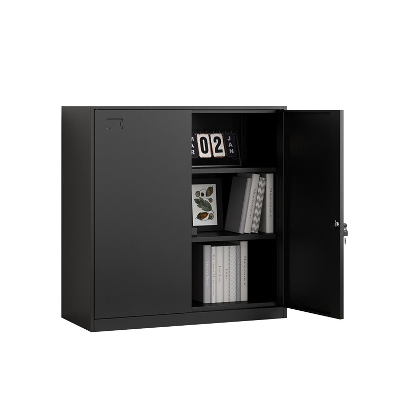 Factory price office filing cabinet sliding door steel short filing cabinet with shelves sliding doors lower cupboard