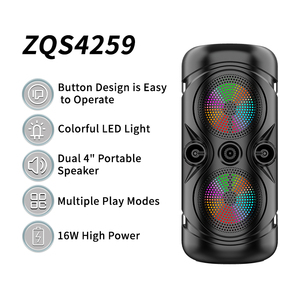 ZQS-4259 Enceintes Bluetooth portables sans fil, grande puissance, double caisson de basses stéréo de 4 pouces, basses puissantes, pour fêtes, avec microphone, karaoké familial - Product Image 2