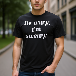 T-shirt promozionale con stampa 'Be Wary I'm Sweary' - Product Image 3
