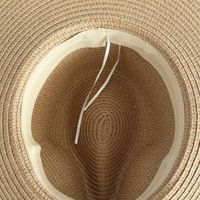 Chapeau Panama en paille à bord plat unisexe, avec logo personnalisé rayé tendance, accessoire en dentelle pour le quotidien, les loisirs, les voyages, les fêtes et les activités en plein air