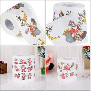 5 rouleaux joyeux noël conception <span class=keywords><strong>papier</strong></span> <span class=keywords><strong>toilette</strong></span> père noël nouveauté pour noël amusant fête bâillon cadeau - Product Image 3
