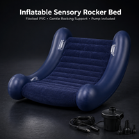 Fauteuil à bascule sensoriel gonflable pour enfants avec siège en PVC floqué côtelé et côtés hauts pour marque privée