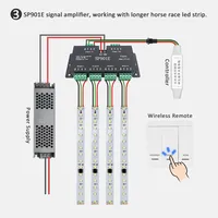 Amplificateur de signal DC5V-24V SP901E, contrôleur SPI LED, amplificateur de groupe 4CH pour pixels WS2812 2811 2815, contrôleur de bande LED