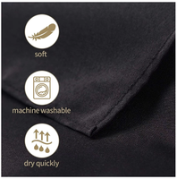 Nappe rectangulaire imperméable de 90x132 pouces en gros d'usine couverture de table noire en polyester lavable pour les événements de fête de mariage