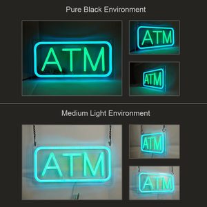 ATM Neon LED Bank Cash Machine Indoor Hanging <b>Sign</b> Night Street Indicator Ambient Light Glowing <b>Sign</b> Billboard Customizable - Product Image 4