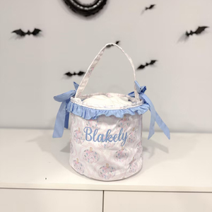 Cesta <span class=keywords><strong>de</strong></span> dulces <span class=keywords><strong>de</strong></span> Halloween al por mayor con volantes para fiestas, bolsa redonda para regalos <span class=keywords><strong>de</strong></span> dulces para niños, bolsa <span class=keywords><strong>de</strong></span> calabaza con decoración <span class=keywords><strong>de</strong></span> fantasma y <span class=keywords><strong>bruja</strong></span> - Product Image 1