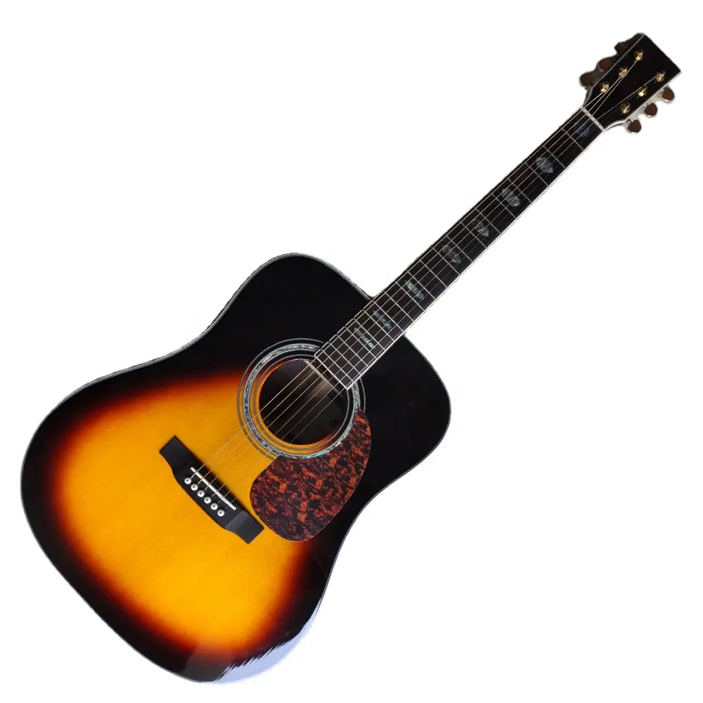 Đàn Ghi Ta Flyoung 41 Inch, Guitar Acoustic Cổ Điển Trơn Màu Mô Hình D45