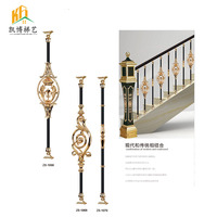 Balustres en laiton coulé de style fantaisie garde-corps d'escalier en métal de qualité 5 étoiles coulée décorative pour escaliers