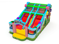 Toboggan de parc d'attractions gonflable Triangle d'escalade Château sautant Glissière d'eau Enfants Château rebondissant Jouets de plein air Structure