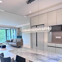 Lustre moderne en cristal de luxe suspendu long, style italien simple, pour la maison et les restaurants
