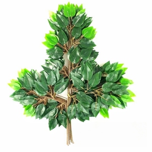 Groene Bladeren Plastic Banyan Bladeren Ficus Tak Voor Landschapsdecoratie Kunstmatige Vetplanten Planten - Product Image 5