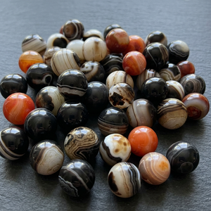 Perles rondes en agate naturelle 15-20mm polies pour la fabrication de bracelets, boule de shardonix naturelle faite à la main 15-20mm, cristal export - Product Image 2