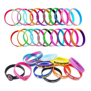 Bracelets personnalisés pas chers avec logo pour événements, imprimés par sublimation, en silicone élastique pour festivals, sans minimum de commande - Product Image 3