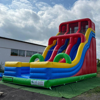 Château gonflable à double toboggan Castillo Inflable Dmuchaniec pour fille et garçon