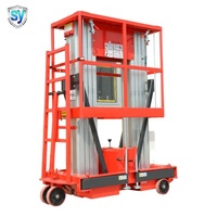 Plateforme de travail aérienne électrique hydraulique à double mât en aluminium SY, capacité de charge 100-150 kg, hauteur de travail 6-20 m, sortie d'usine