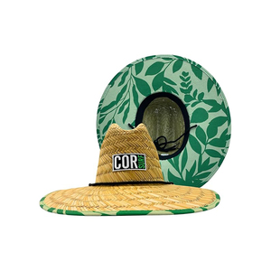 Sombreros de Paja Personalizados con Parche de Surf para Hombre y Mujer, Sombrero de Salvavidas Clásico con Protección Solar UPF 50+ y Tela Impresa Debajo del Sombrero de Playa - Product Image 4