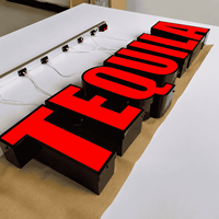 Lettres en relief 3D LED personnalisées avec logo, éclairées par l'avant, en acrylique, imperméables, pour enseigne publicitaire de magasin