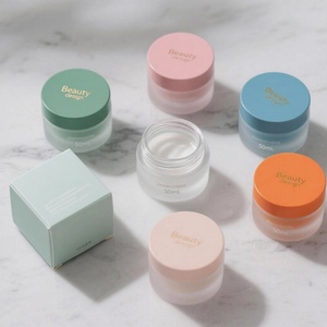 Refillable Customized Glass <b>Empty</b> Scrub Cream <b>Jars</b> Packaging With Golden Cap for Body Butter Face Serum Cream 30g 50g 100g - Product Image 5