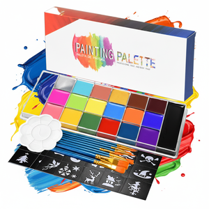 Pintura Corporal y Facial <span class=keywords><strong>para</strong></span> Niños, 20 <span class=keywords><strong>Colores</strong></span>, Kit <span class=keywords><strong>de</strong></span> Pintura Facial No Tóxica con Plantillas, Pinceles y <span class=keywords><strong>Paleta</strong></span> - Product Image 6