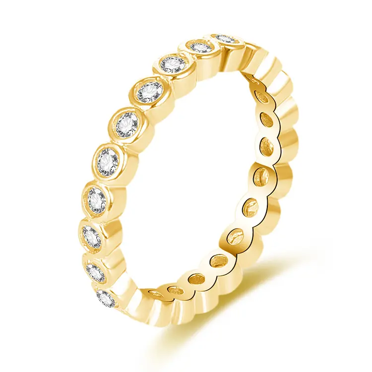 Ювелирные изделия Poliva, модные дизайнерские кольца из стерлингового серебра 925 пробы с кубическим цирконием класса ААА, Золотое кольцо вечности 2 г
