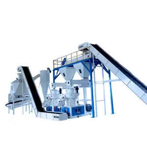 Fábrica profesional de China 5 toneladas por hora Línea de producción de pellets de bagazo de aserrín de madera de combustible de biomasa con sistema de control PLC
