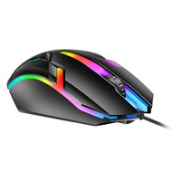 BAJEAL D3 Ratón para Juegos con Cable USB RGB LED con Sensor Óptico, Diseño Ergonómico de 3 Botones para Portátil/Escritorio, 12 Meses de Garantía