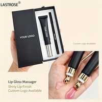 Kit de maquillage pour les lèvres OEM, tube de gloss à tête de massage en métal, crayon à lèvres imperméable assorti, ensemble cosmétique pour les lèvres à étiquette privée