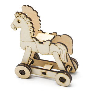 Kit de modèle de cheval en bois, jouet éducatif pour enfants, expérience scientifique, forme animale, contrôle manuel, 4-6 ans - Product Image 4