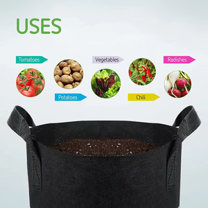Sacs de culture de légumes 1-20L ronds, respirants, biodégradables en tissu non tissé, avec 2 poignées <span class=keywords><strong>pour</strong></span> légumes, champignons et pépinières - Product Image 6