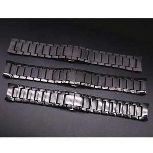 Correa de reloj de cerámica de 22mm y 24mm para <span class=keywords><strong>Armani</strong></span> AR1451 AR1452 AR1400 AR1410, pulsera de muñeca con hebilla de mariposa de extremo curvo mate para hombre - Product Image 2
