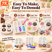 Jinke 4-Fach Silikon-Schokoladenform Mini Runde Bohnenform DIY Fondant Kuchendekoration Backwerkzeug Lebensmittelecht