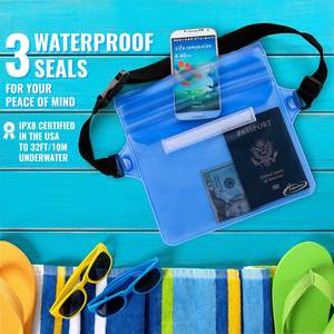 Fermeture à glissière pochette étanche pour téléphone passeport portefeuille et sac à main sangle de taille pour voyage plage natation <span class=keywords><strong>kayak</strong></span> canotage piscine - Product Image 3