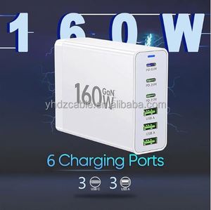 Chargeur USB C 160W GaN, station de charge multi-ports 6 ports, chargeur rapide PD USB C, chargeur de bureau pour iPhone Samsung Xiaomi, écouteurs - Product Image 2