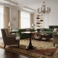 Table d'appoint octogonale à incrustations botaniques - Table d'appoint classique française de luxe |   EKAR FURNITURE