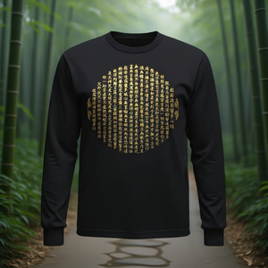 T-shirt à manches longues avec calligraphie chinoise, mantra du bouddhisme zen, Sutra du cœur - Product Image 3