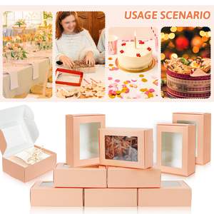 Cajas de papel Kraft de cartón de regalo de joyería biodegradables personalizadas con ventana de plástico transparente - Product Image 6