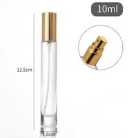 Offre Spéciale – Flacon de Parfum en Verre Transparent à Fond Épais 10 ml avec Pompe Vaporisatrice, Bouchon Doré, Diffuseur à Bâtonnets, Sérigraphie Ronde/Carrée