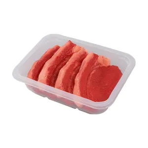 الصين مصنع مخصص PLA القابلة للتحلل الحيوي للتحلل صناديق طعام مجمد التعبئة وعاء من البلاستيك اللحوم علبة التغليف