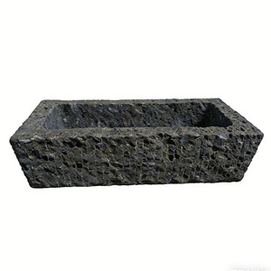 <span class=keywords><strong>Fontaine</strong></span> de jardin <span class=keywords><strong>en</strong></span> <span class=keywords><strong>pierre</strong></span> de lave volcanique noire récupérée, bassin d'eau antique, décoration extérieure, sur mesure - Product Image 3